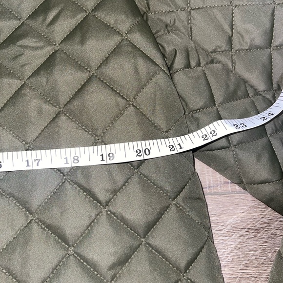 Ralph Lauren Olive Quilted Puffer with Brown Trim - Picture 14 of 15